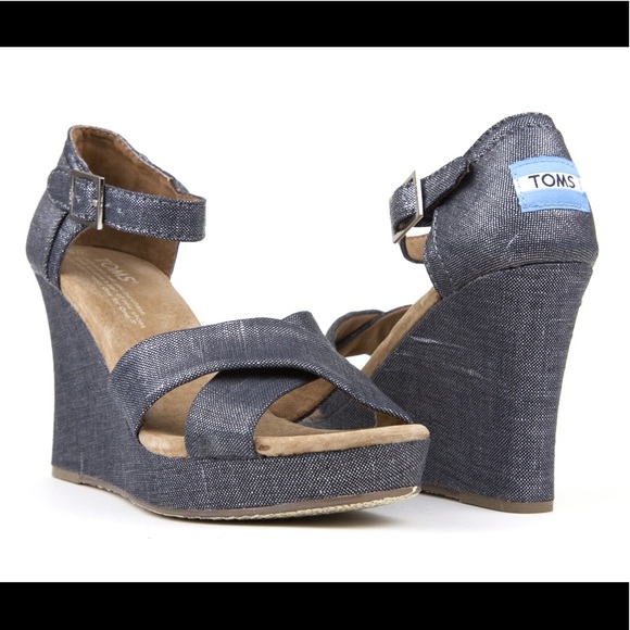 Toms denim wedges Clearance
